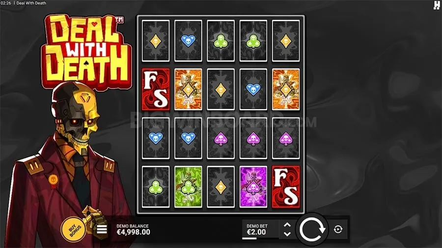 A vibrant slot machine with spinning reels at phdream